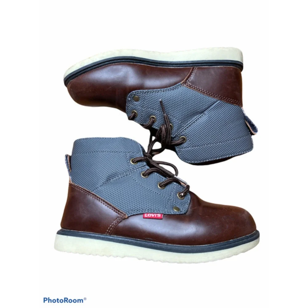 Levi’s Brown Leather and Gray Boots